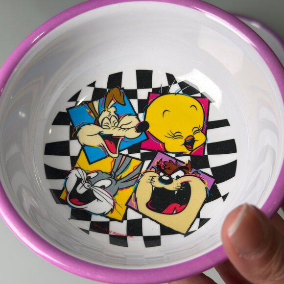 Vintage Looney Tunes 1994 Zak Designs Plates Bowls Cups Tweety Taz Daffy Bugs - Picture 10 of 16